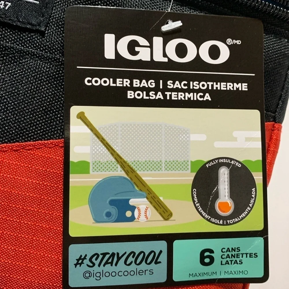 Igloo Insulated 6 Can Hard Liner Square Cooler Bag NWT